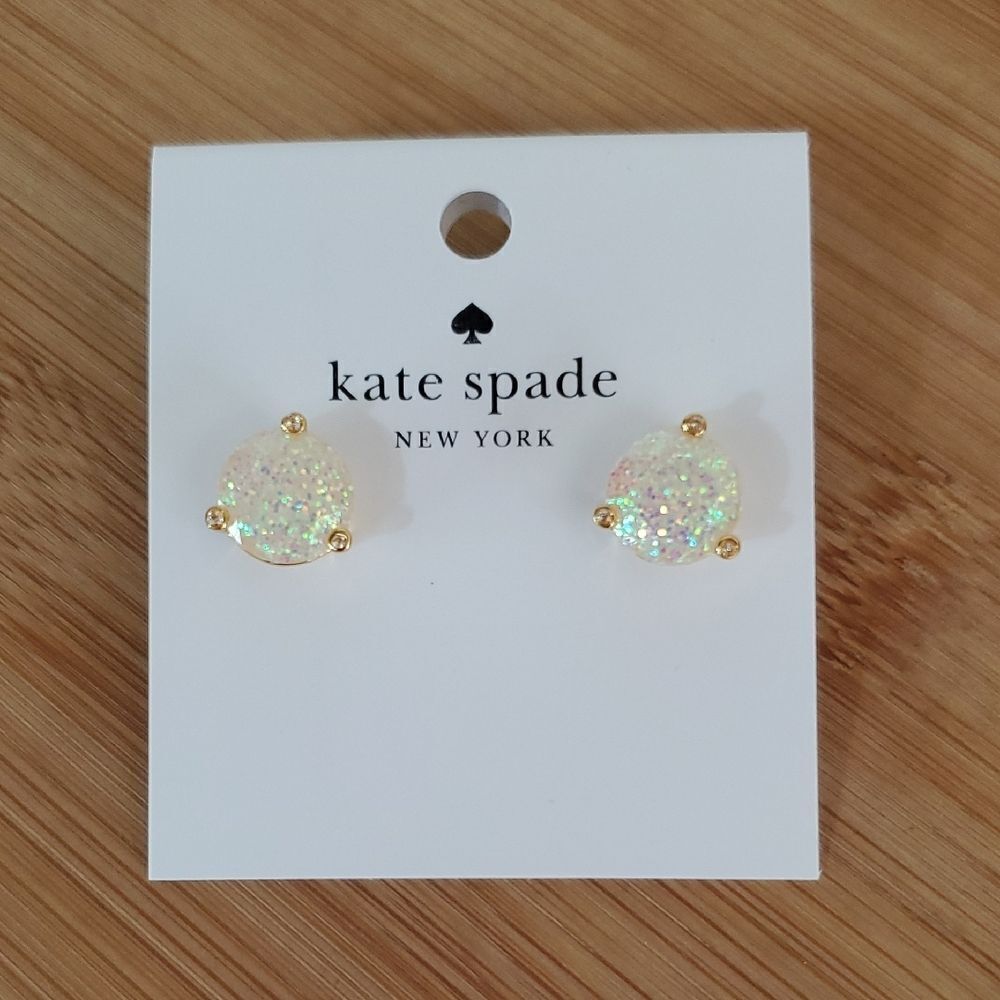Kate Spade Rise and Shine Opal Glitter Stud Earrings NWT